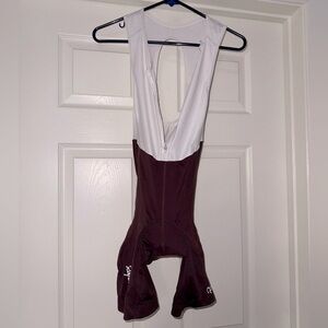 Rapha Cycling Bib in White and Burgundy